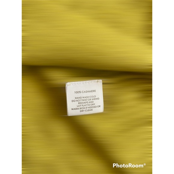 Cashmere Lime Green White and Warren Asymmetric Sweater Large - Picture 8 of 9